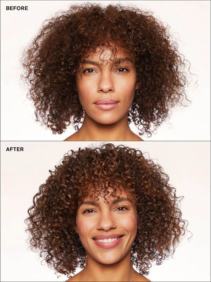 Before and after results using Eva NYC Mane Magic 10-in-1 Liter Duo Set