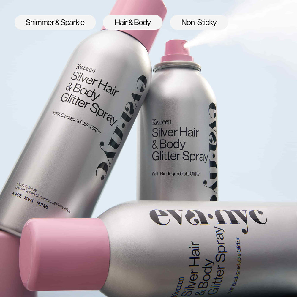 Eva NYC Kweeen Silver Hair &amp; Body Glitter Spray Key Benefits