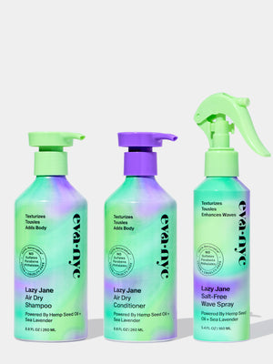 Eva NYC Gotta Jet Set Includes Lazy Air Dry Shampoo, Lazy Jane Air Dry Conditioner, and Lazy Jane Salt-Free Wave Spray