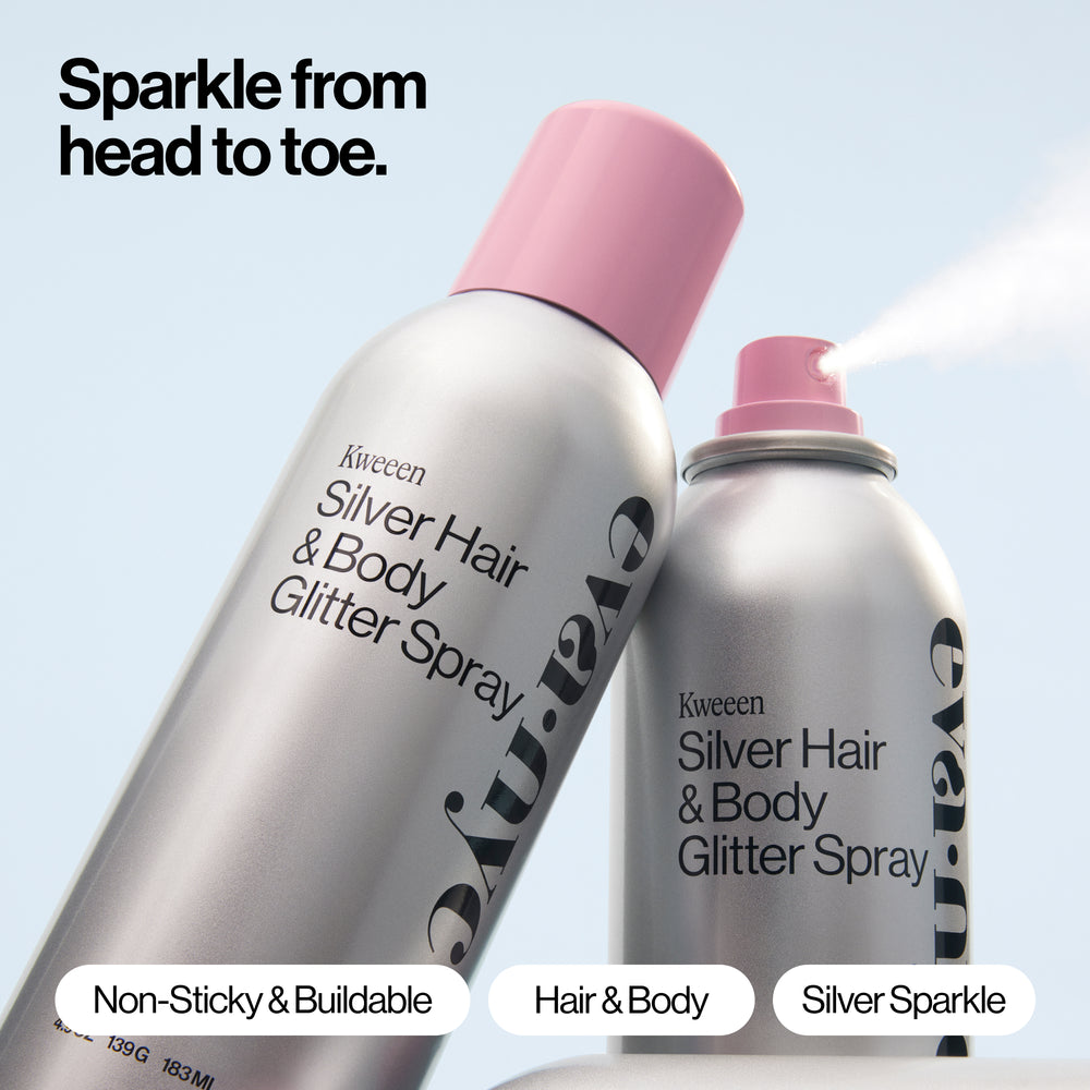 Eva NYC Kweeen Silver Hair & Body Glitter Spray