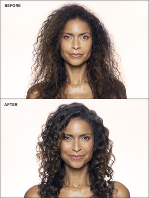 Before and After results using Mane Magic 10-in-1 Primer for Fine Hair