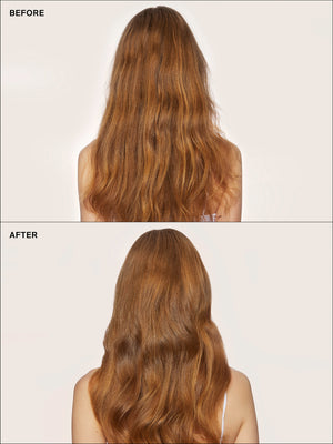 Before and After back results using Eva NYC deep conditioning hair mask