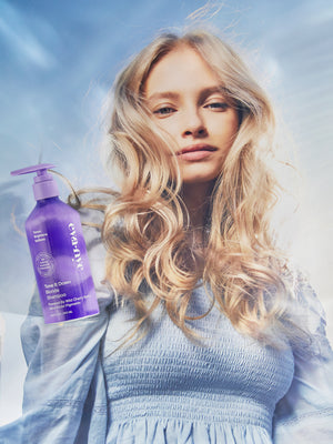 Eva NYC Shampoo for Blondes Model and Product