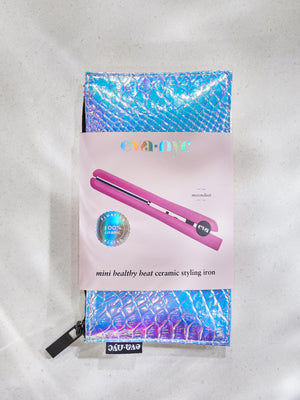 Eva NYC Small Flat Iron in Moondust with Travel Pouch
