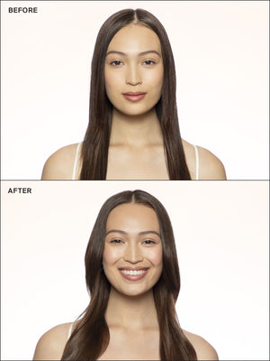 Before and After using Eva NYC Mane Magic 10-in-1 Collection Set