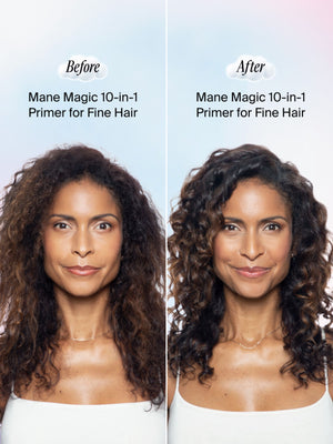 Eva NYC Mane Magic 10-in-1 Primer for Fine Hair Before and After