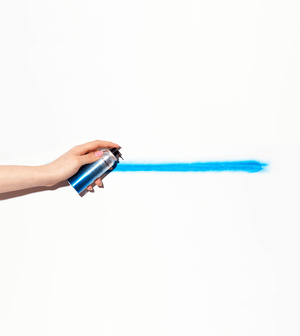 Eva NYC Chameleon Temporary Color Spray Blue white background with spray line
